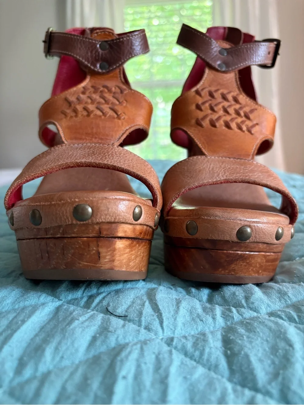 Bed Stu Millennial T-Strap Platform Wedge Sandals - Size 7.5